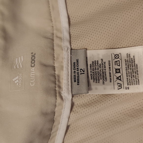 Adidas Climacool Tennis Golf Mini Skort Womens Size 12 Tan Side Zip Front Slit - Picture 3 of 4
